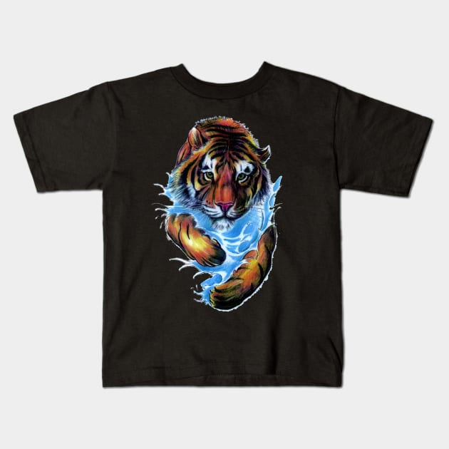 Tiger Kids T-Shirt by wizooherb